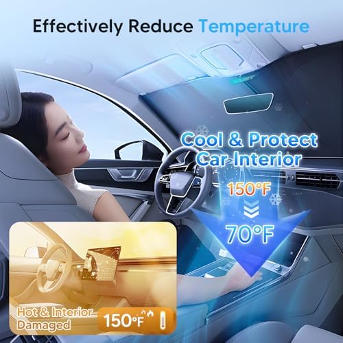 KUST Car Windshield Sun Shade for 2021-2024 Toyota Venza Accessories Sunshade Window Sun Visor Protector Foldable Blocks UV Rays Keep Your Car Cool - Image 3