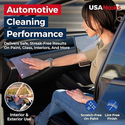 USANOOKS Microfiber Cleaning Cloth Grey - 12 Pcs (12.5"x12.5") - High Performance - 1200 Washes, Ultra Absorbent Microfiber Towel Weave Grime & Liquid for Streak-Free Mirror Shine - Car Washing Cloth - Image 5