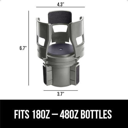 GORILLA GRIP Patent Pending Adjustable Car Cup Holder Expander, Keeps Water Bottle Secure, Expands to Fit 18 to 48 oz Large Bottles, Yeti, Owala, Stanley with Handle, Coffee Mug Insert for Cars, Gray - Image 9