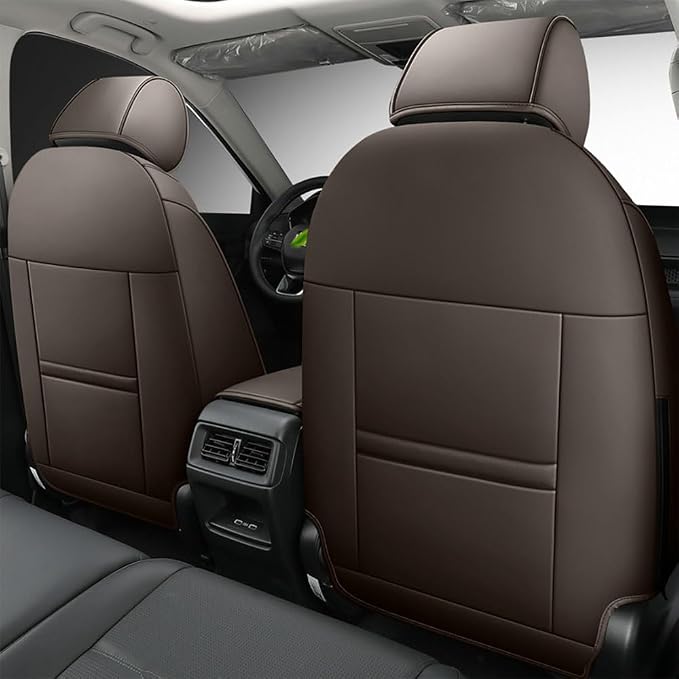 CocheFamilia CRV Seat Covers Custom Fit for Honda CRV 2023 2024 2025 2026 Leather Car Seat Cover Full Set for Trucks SUV,Waterproof Car Seat Cushion,Faux Leather (Coffee) - Image 2