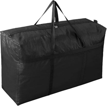 Extra-large Tarp Storage Bag (Black, 45Gal/170L) | Double Zipper, Moisture Resistant and Dustproof, Lightweight Foldable for Moving, Travel, Camping, and Seasonal Organization by IWEIK
