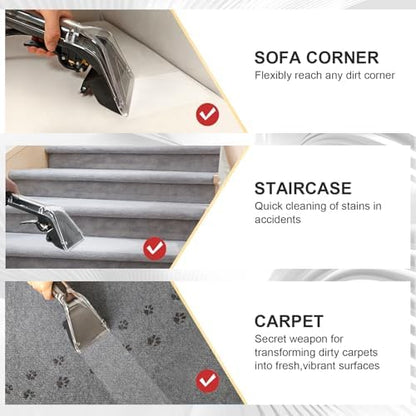 【Upgrade】Universal Upholstery Attachment with 12-FT Hose,Compatible with Rug Doctor Mighty Pro,X3,Wide Track Carpet Cleaner,Clean Carpet,Stair, Mattresse,Remove Dirt and Odor,2-Year Warranty - Image 3