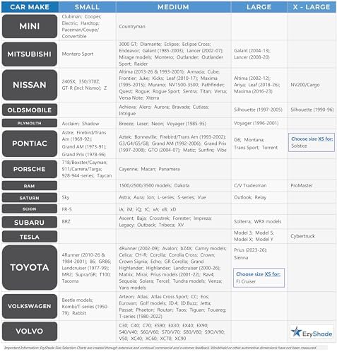 EzyShade Car Windshield Sun Shade. See Vehicle Size-Chart. Medium (M) Size - Image 6
