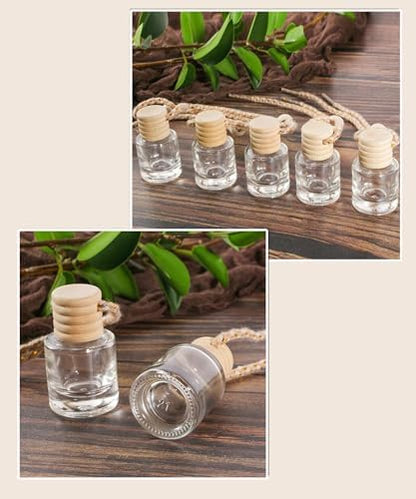 ESEWALAS 20 Pcs Car Air Fresheners, Hanging Diffuser Empty Glass Perfume Bottles, Aromatherapy Fragrance Perfume Pendant Glass Vials for Car Decor - Image 5