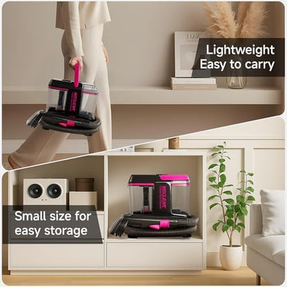 WECLEAN C5 Portable Carpet Cleaner Upholstery Deep Cleaner, Deep Cleaning for Carpet,Car Couch, with Deep Cleaning Solution,Blackpink - Image 6