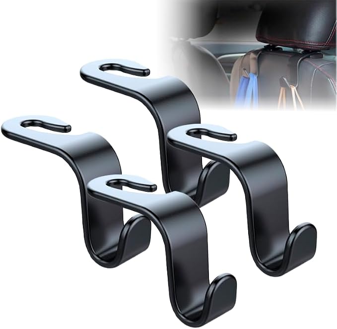 SYSDTTD Headrest Hooks for Car Purse Hook fit Universal Vehicle Car Accessories for Women Purse Holder Black by Unknown