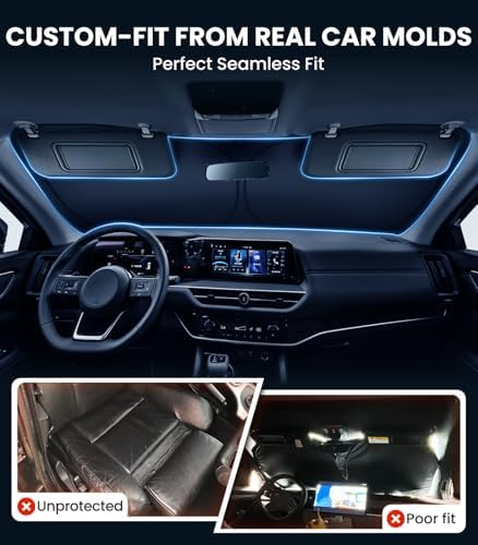 Zanch Custom Windshield Sun Shade for Nissan Pathfinder 2022-2026, 7-Layer UV & Heat Block, 3D Laser Scanned, Interior Protection, Keep Car Cooler, Foldable SUV Accessories - Image 4