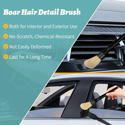 7PCS Car Detailing Brush Set, Ultra Soft Car Interior Detailing Brushes - Image 5