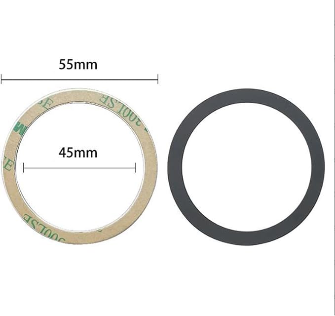 TENOC Universal Metal Ring Sticker for Magnetic Charger Compatible with iPhone/Samsung/Android All Cellphones, Magnetic Mount/Phone Holder Conversion Accessories, 3Pcs, Black - Image 2