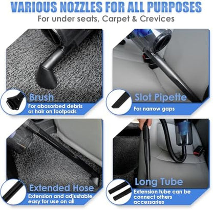 Car Cleaning Kit, Car Interior Detailing Kit with High Power Handheld Vacuum, Detailing Brush Set, Windshield Cleaner, Cleaning Gel, Complete Auto Accessories for Men, Women - Image 6