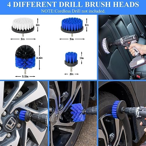 31Pcs Car Detailing Brush Set, Car Detailing Kit, Auto Detailing Drill Brush Set, Car Detailing Brushes, Car Wash Cleaning Tools Kit for Interior, Exterior, Wheels, Blue - Image 2