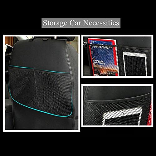 HCMAX 2 Pack Kick Mat Car Seat Back Protector Waterproof Easy to Clean Multifunctional Organizer Storage Bag Travel Accessory PU Leather Black - Image 6