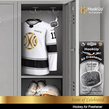 Hockey Car Air Freshener by HookUp - 50 Pack - Black Gold Scent (Extra Strong) | Unique Hockey Gift for Players, Coach, Fans | Hanging Car Accessory with Long Lasting Fresheners Smell - Image 6
