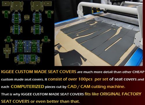 Iggee for Porsche Boxster 1997-2004 Artificial Leather Custom Made Original fit seat Covers (Black/Charcoal) - Image 5