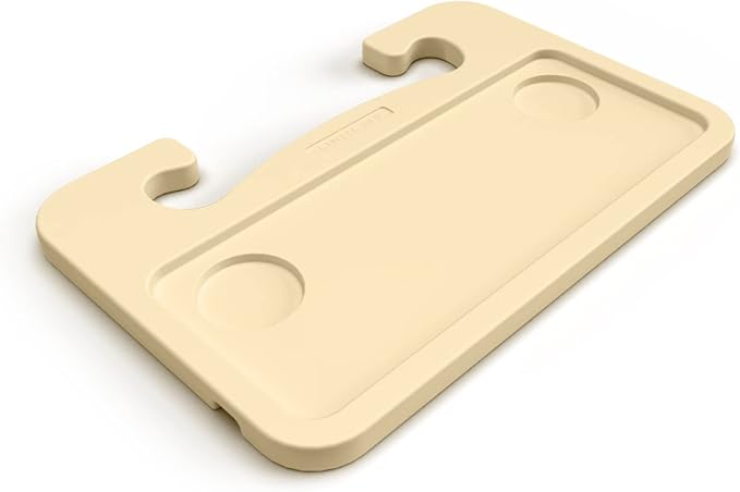 Limitless RoadWarrior Double-Sided 2-in-1 Car Food Tray and Steering Wheel Desk for Laptops, Tablets, Writing, and Dining (Tan) by LimitlessInnovations