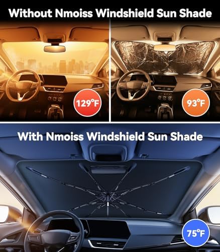 Nmoiss Windshield Sun Shade Umbrella for Trax 2015-2022 & 2024-2026 Accessories, [Vinyl Coating Heat Shield] Protect Car from Sun Rays & Heat Damage Keep Cool and Protect Interior - Image 2