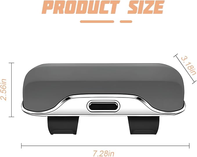Zipelo 7.09 x 2.56 Inch Car Sun Visor Sunglasses Case, Gray | ABS construction, push-bounce opening, clip-on mounting, holds eyewear tickets and cards, car interior accessories - Image 2