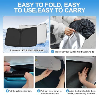 Windshield Sun Shade for Mazda CX-5 2019-2026 Compatible Accessories-4 Layers Custom Fit Foldable Front Window Sunshade Sun Visor Protector, Block UV Rays Keep Your Car Cooler - Image 5