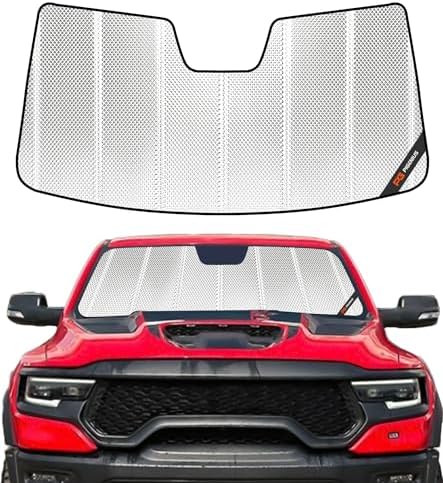 Pigenius Windshield Sunshade for Ram 1500 2019-2024 with 10 Inch Wide Sensor, Front Window Sun Shade - BLAZBLOCK by Pigenius