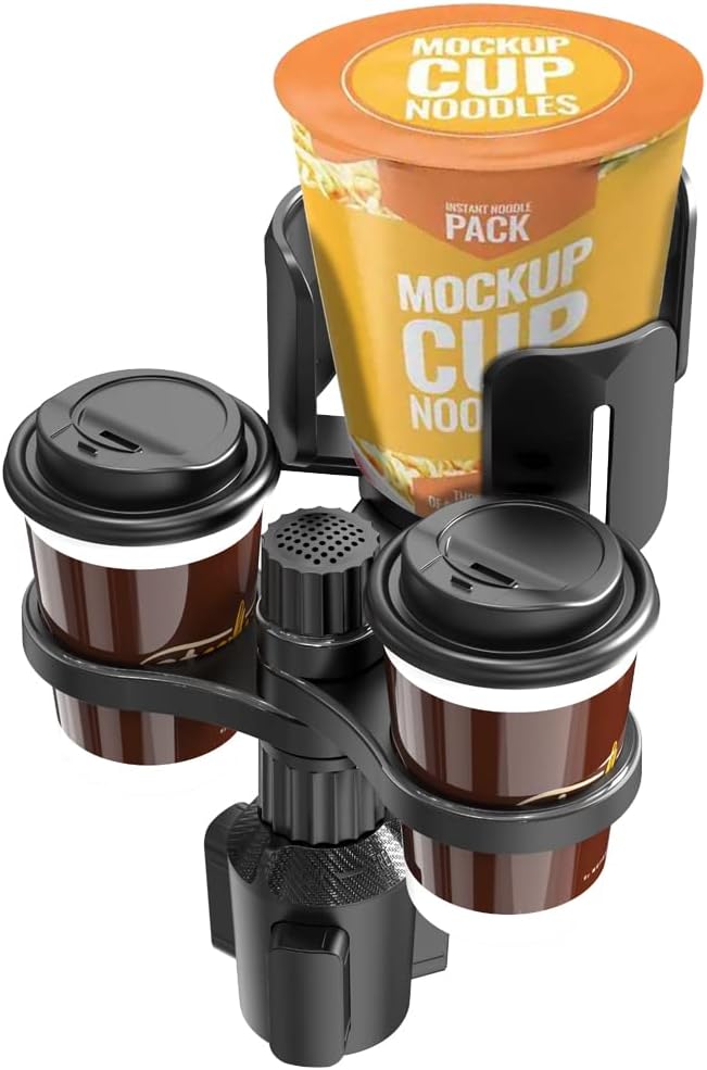 3 in 1 Car Cup Holder Expander with Adjustable Base, All Purpose Car Cup Holder and Organizer, Road Trip Essentials Car Accessories for Snack Bottles Cups Drinks (B03) by XYAJUANG