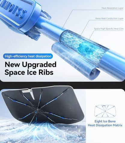 [Drive to Superior Coolness & Comfort] Nmoiss Ice Rib Windshield Sun Shade - Image 3