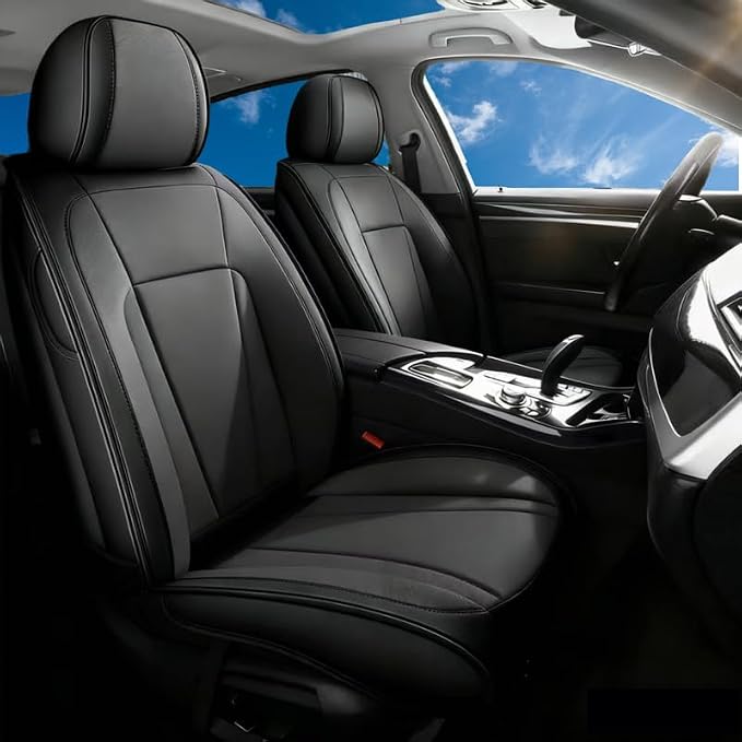 Car Seat Covers Full Set Custom Fit for Kia Sorento 2003-2026,Black | Premium Faux Leather, Waterproof, Anti-Slip, Airbag Compatible, Breathable, Car Seat Protectors, 2 Rows 5 Seats by Unknown