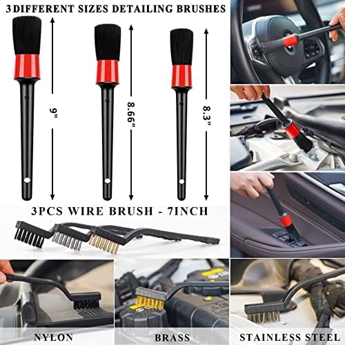 20Pcs Car Cleaning Wash Kit Interior Detailing Cleaner Kit with High Power Handheld Vacuum, Brush Set, Windshield Tool, Duster, Towels, Complete Car Care Tools, Blue - Image 5