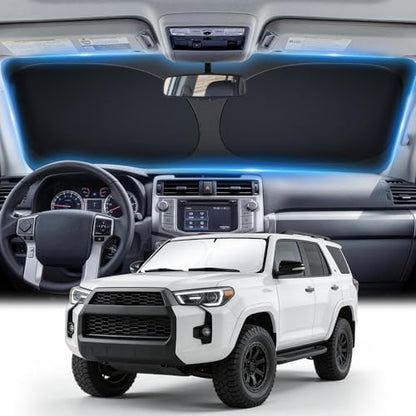 JUSTTOP Windshield Sunshade Custom Fit for Toyota 4Runner 2010-2025 | Easy-Fold Windshield Sun Shade, Car Interior Accessories | 300T Upgraded Heat & UV Reflective Sunshade for Car Windshield by JUSTTOP