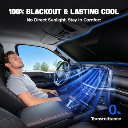 Windshield Sun Shade for Toyota Camry - Original Design, Telescopic Design for All Sedan Models, Reflective Laser Coating, 99% UV Protection, Foldable - Image 4