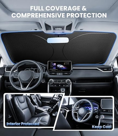Zanch Windshield Sun Shade for for Van, 75" × 37" - Image 5