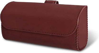 Sunglasses Holder for Car Sun Visor, Sunglass Organizer for Car, Magnetic Leather Eyeglasses Protective Storage Case, Waterproof Glasses Organizer Visor Accessories for Vehicles (Wine Red) by Unknown