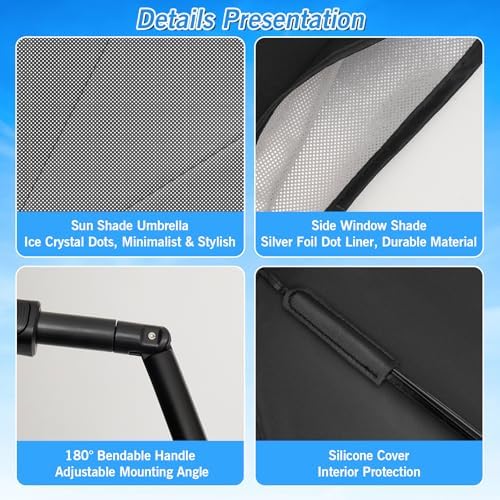 KUST Windshield Sun Shade Umbrella for Toyota RAV4 2019 2020 2021 2022 2023 2024 2025 Rear Window Shades 100% UV Protection and Blackout Privacy 5PCS Car Window Covers Accessories - Image 4