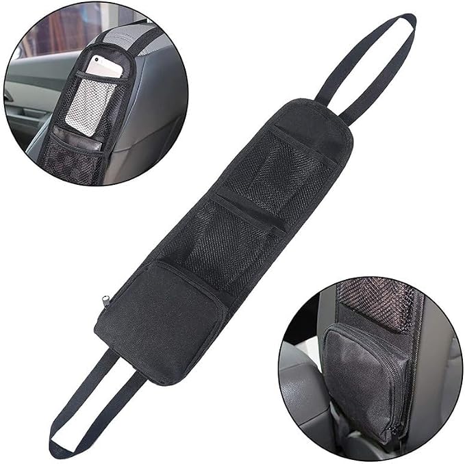 Car Seat Organizer with Multiple Pockets | Hanging Storage Bag, Durable Mesh Seat Back, Multi-Function Pockets, For Baby, Kids, Travel - Image 7