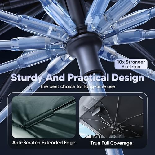 Autorder Windshield Sun Shade Umbrella for 2022-2026 Ford Maverick Accessories,Upgraded Ice Crystal Material,Easy Setup Umbrella Sunshade for Car Windshield,100% Sun Blocking - Image 6