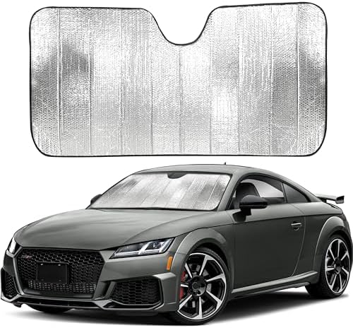 EcoNour Accordion Car Windshield Sun Shade | Car Sun Visor to Protect Harmful UV Rays | Foldable Automotive Windshield Sunshades | Window Sun Blocker to Keep Your Vehicle Cool & Comfort - 58" x 28" by EcoNour