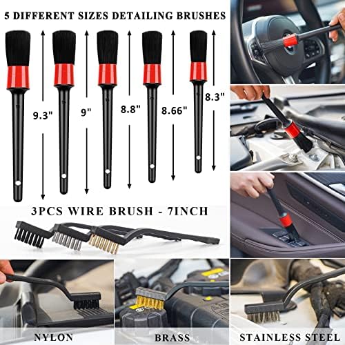35Pcs Car Wash Detailing Kit Cleaning Kits with Foam Gun Sprayer Collapsible Bucket Brush Large Wash Mitt Towels Complete Interior Exterior Car Washing Supply Set Blue - Image 5