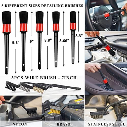 35Pcs Car Wash Detailing Kit Cleaning Kits with Foam Gun Sprayer Collapsible Bucket Brush Large Wash Mitt Towels Complete Interior Exterior Car Washing Supply Set Blue - Image 5