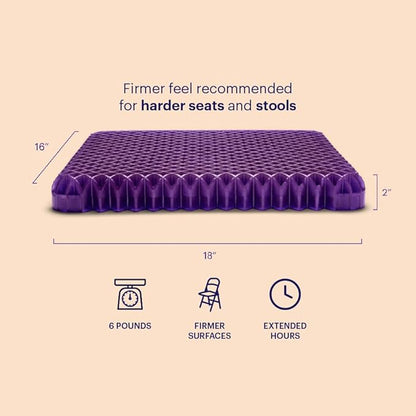 Purple Royal Seat Cushion, Portable 2 Inch Gel Seat Cushion, GelFlex Grid | Handles for Car, Office Chair, Stadium - Pressure-Reducing for Hard Seats, Temperature-Neutral, No-Slip - Made in USA - Image 2