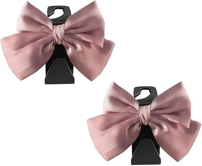 2PCS Car Seat Headrest Hook, Cute Bow Stylish Seat Back Purse Handbag Hanger Organizer, Multi-Purpose Auto Backseat Storage Hook Holder for Umbrella Coat Bag, Universal Fit (Pink) - Image 7
