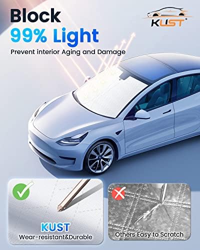 KUST Windshield Shade Custom Fit for Nissan Frontier 2022 2023 2024 2025 2026 Car Accessories Sun Shade Front Windshield Sun Visor Foldable Thicker 5-Layer Block Sun UV Rays - Image 4