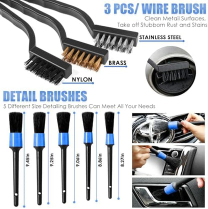 Car Cleaning Kit, Car Interior Detailing Kit with High Power Handheld Vacuum, Detailing Brush Set, Windshield Cleaner, Cleaning Gel, Complete Auto Accessories for Men, Women - Image 5
