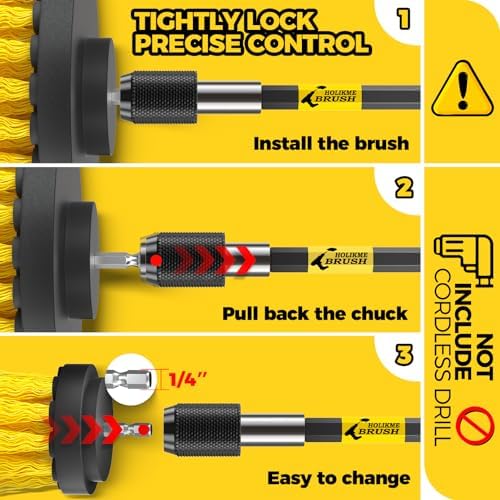 Holikme 22Pack Drill Brush Attachments Set, Scrub Pads & Sponge, Buffing Pads, Power Scrubber Brush, Car Polishing Pad Kit,Wax Applicator Pad,Car Cleaning Kit,Cleaning Supplies,Masonry Brushes,White - Image 6