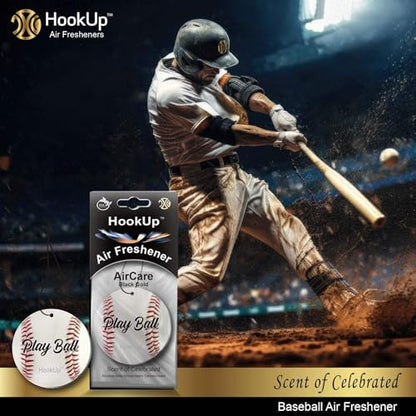 Baseball Car Air Freshener by HookUp - 10 Pack - Black Gold Scent (Extra Strong) | Unique Baseball Gift for Players, Coach, Fans | Hanging Car Accessory with Long Lasting Fresheners Smell - Image 4