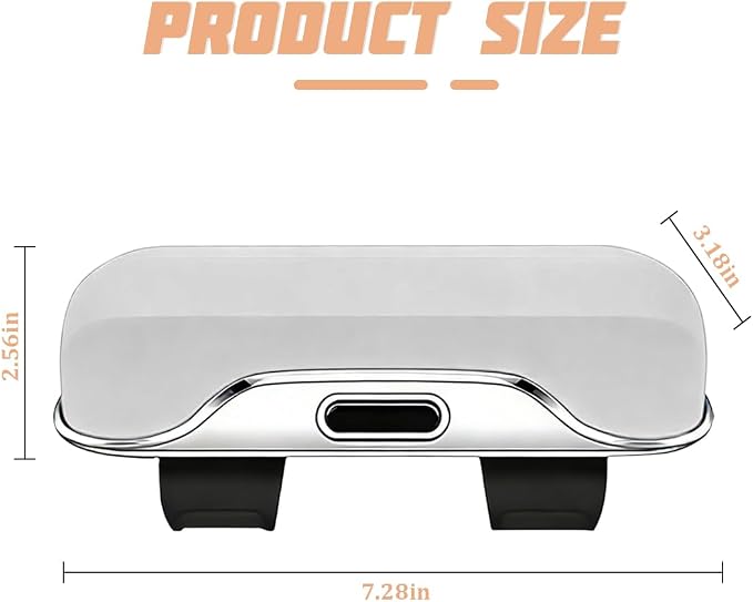 Zipelo 7.09 x 2.56 Inch Car Sun Visor Sunglasses Case, White | ABS construction, push-bounce opening, clip-on mounting, holds eyewear tickets and cards, car interior accessories - Image 2
