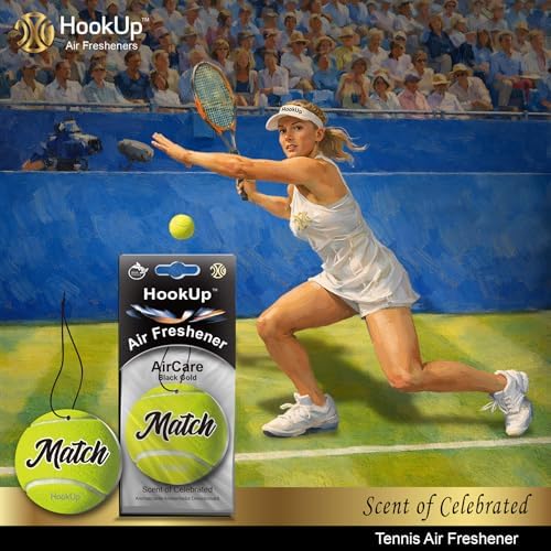 Tennis Car Air Freshener by HookUp - 10 Pack - Black Gold Scent (Extra Strong) | Unique Tennis Gift for Players, Coach, Fans | Hanging Car Accessory with Long Lasting Fresheners Smell - Image 3