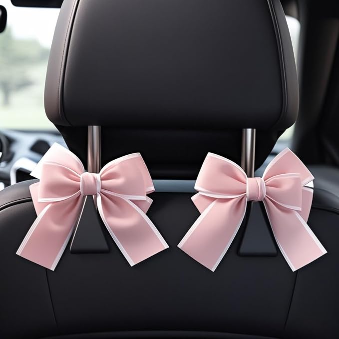 2-Pack Car Purse Hooks for Hanging Purses and Bags, Cute Bow car seat headrest Hooks for Hanging car Purse Hooks. (Pink) by Unknown