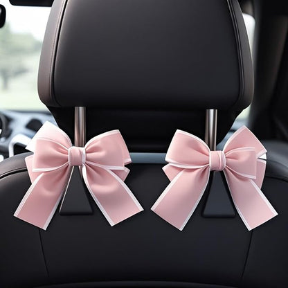 2-Pack Car Purse Hooks for Hanging Purses and Bags, Cute Bow car seat headrest Hooks for Hanging car Purse Hooks. (Pink) - Image 3