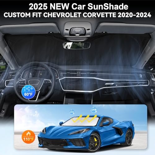 Windshield Sun Shade for Chevrolet Chevy Corvette C8 2020-2026 Window Cover - Image 4