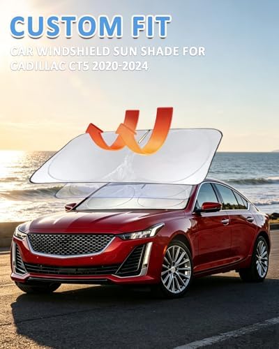 Windshield Sun Shade for Cadillac CTS 2014-2019 Shade Sun Cover Foldable - Image 5