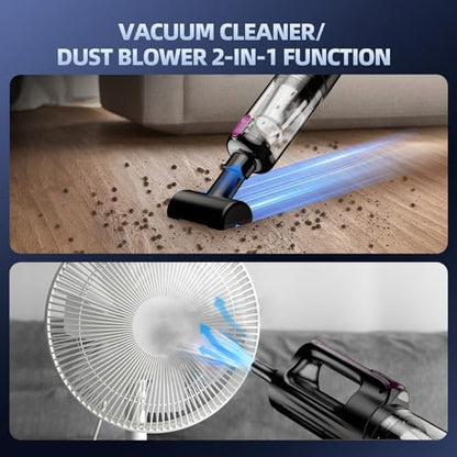 MONOZEL Cordless Handheld Vacuum Cleaner, 18000Pa 2 in 1 Car Vacuum Cleaner&Air Duster, 130W Brushless Motor with 7800mAh Battery, LED Light and Multi-Nozzles, Portable for Car, Home, Office, Pet - Image 6